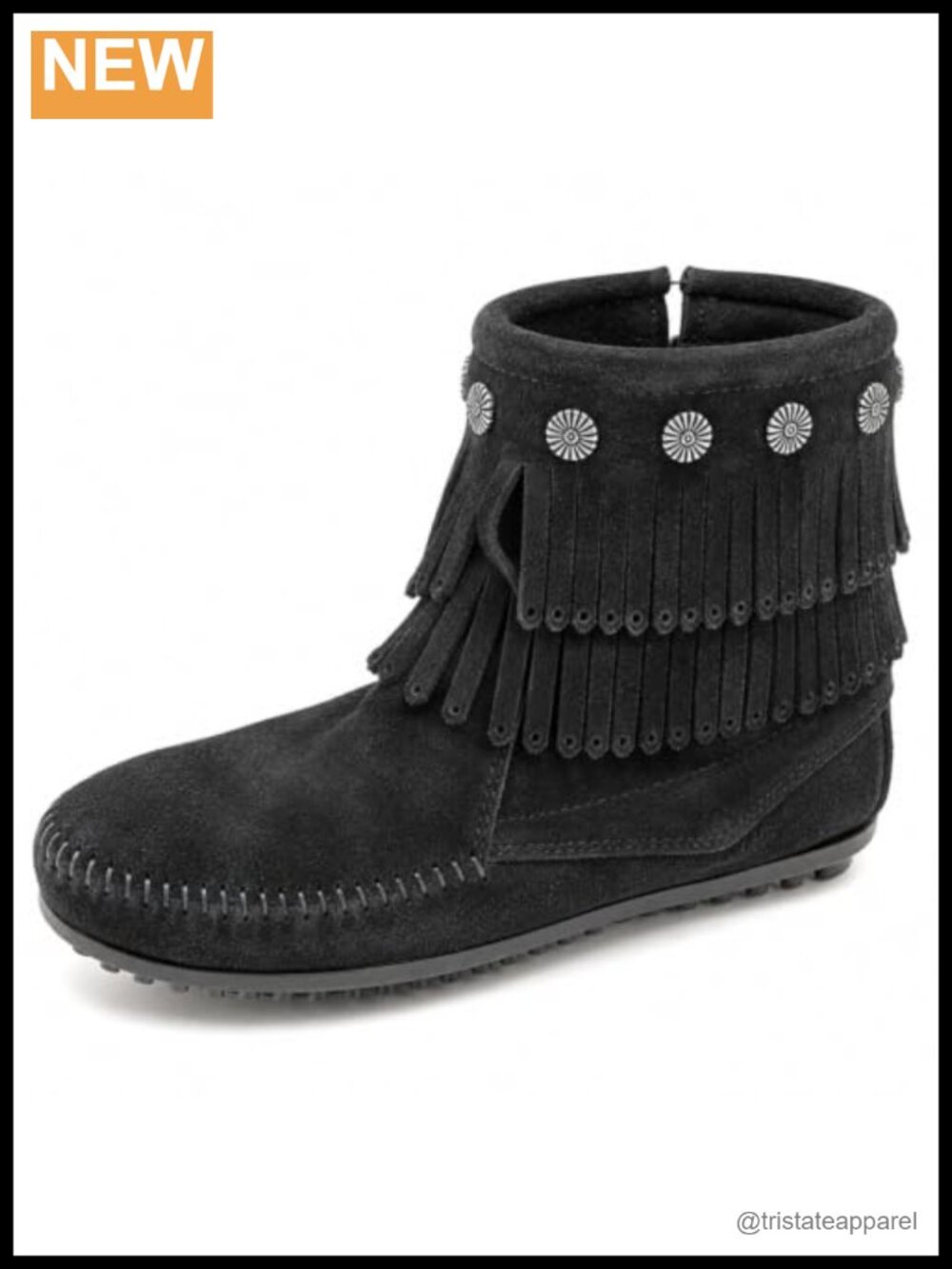 Women's Suede Fringe Ankle Boot Zip